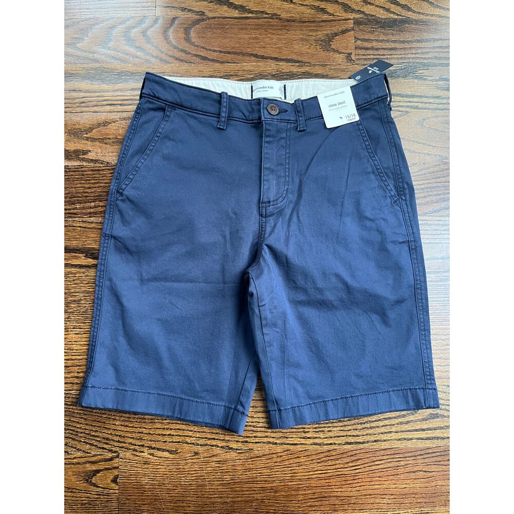 Abercrombie boys chino shorts Sz. 15/16 navy blue NWT